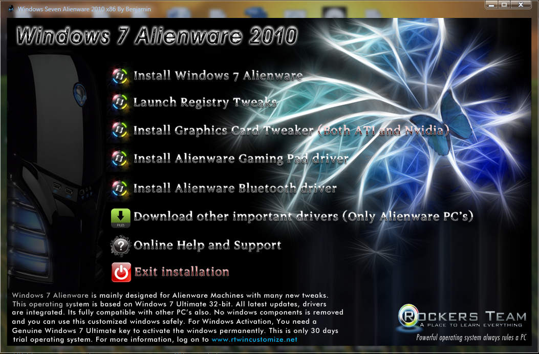 windows 7 alienware edition iso